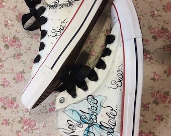 Hand-painted canvas shoes, custom Converse All Star, love music