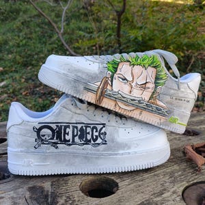 Hand Painted Leather Shoes NIKE Air Force 1 One Piece Manga Monkey