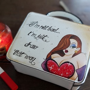 Borsa eco-pelle DIPINTA a mano AirForce 1 ROGER e JESSICCA Rabbit giapponese cartoon