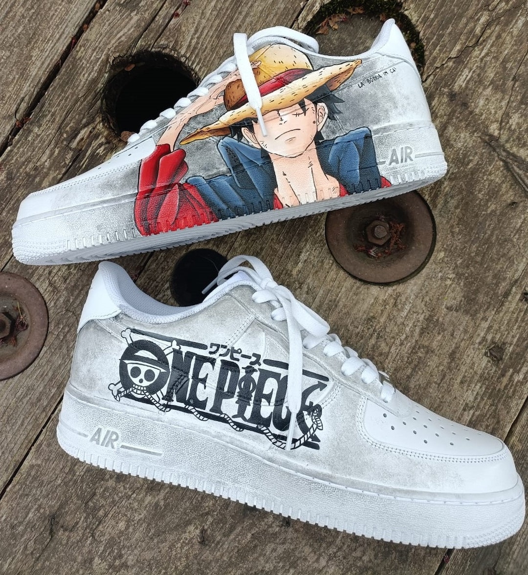 Hand-painted Leather Shoes NIKE Air Force 1 One Piece Manga Monkey