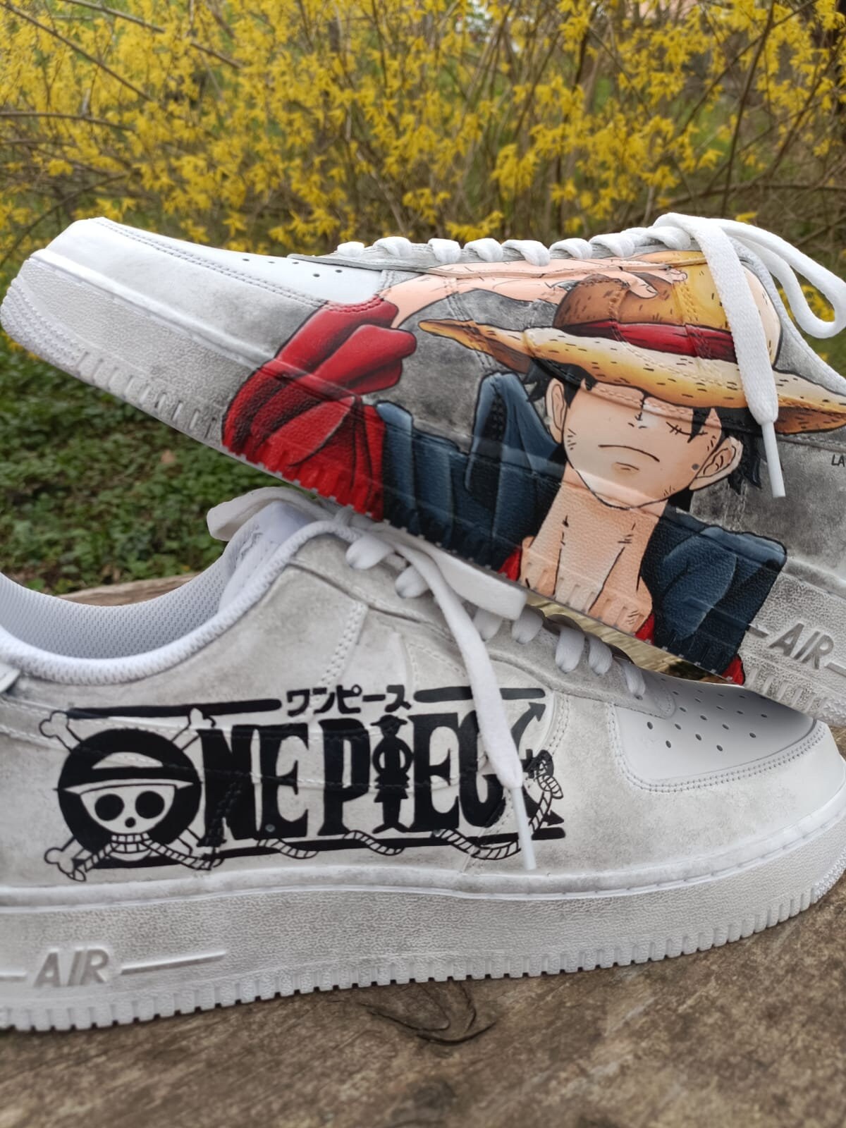 Hand-painted Leather Shoes NIKE Airforce 1 ONE PIECE Comics Manga
