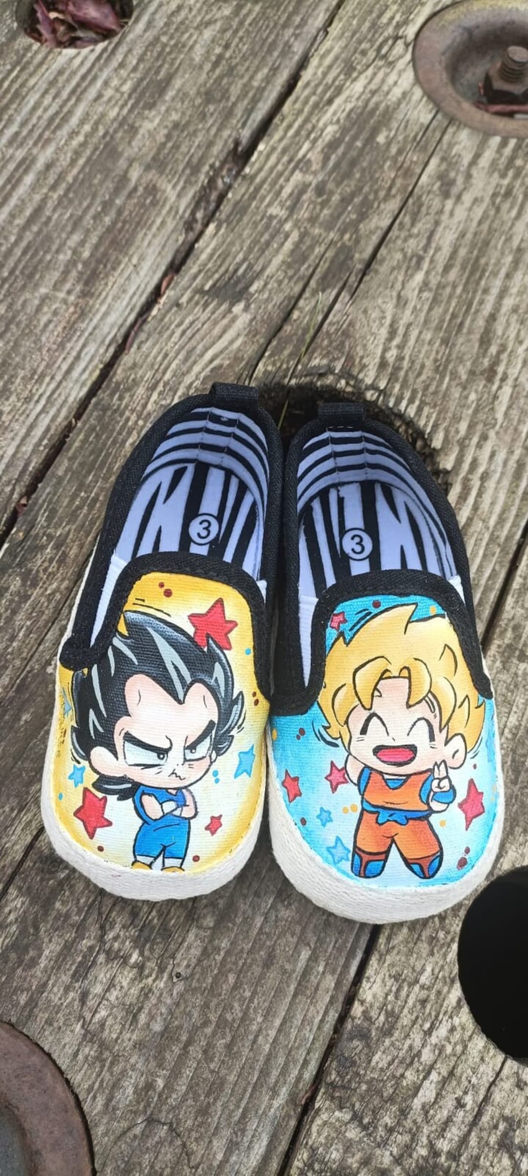 Dragon Ball Z Zapatillas Pintadas A Mano Con Acrilico Dragon Ball
