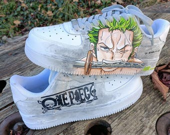 Hand Painted Leather Shoes NIKE Air Force 1 One Piece Manga Monkey