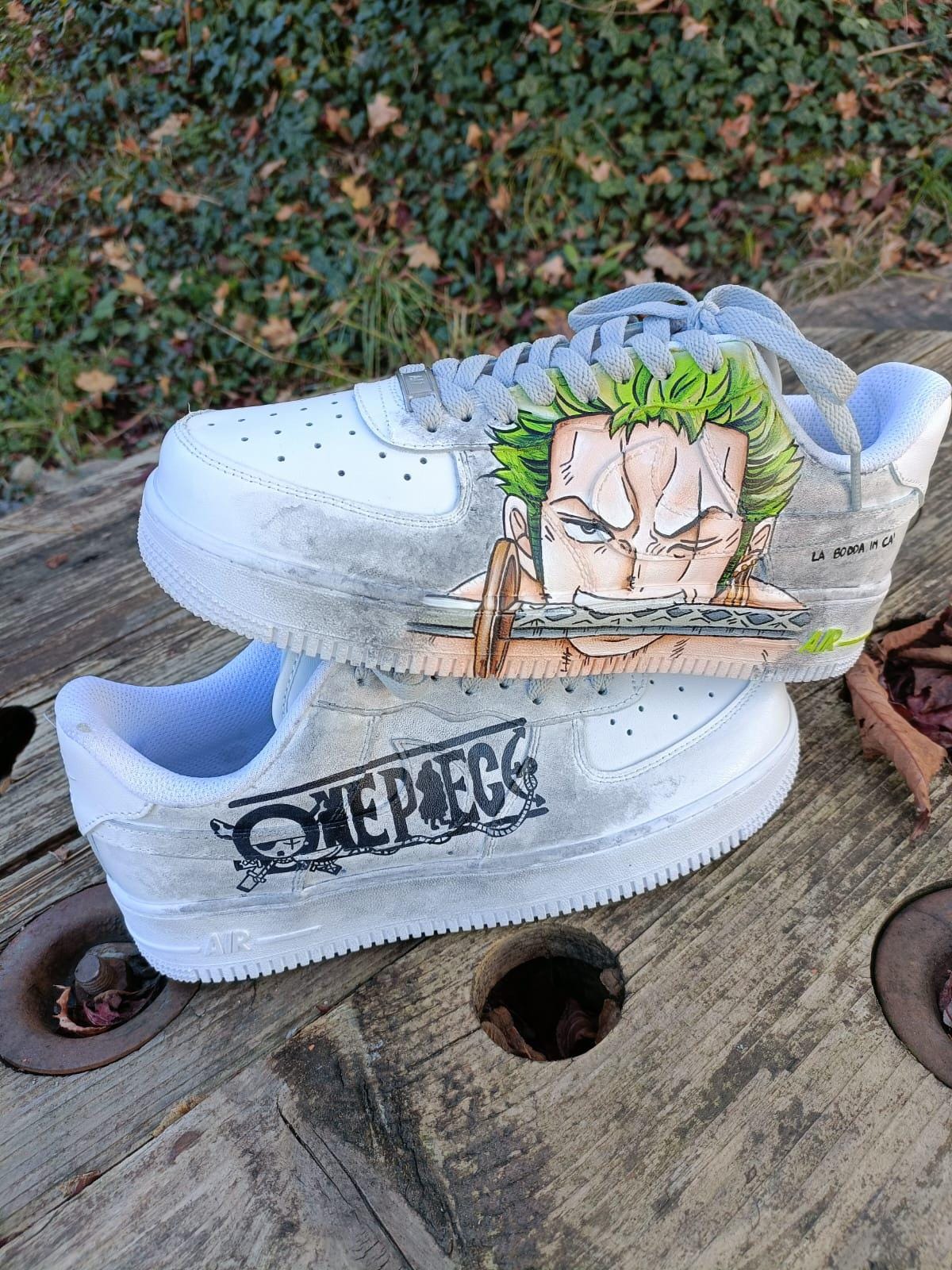 Hand Painted Leather Shoes NIKE Air Force 1 One Piece Manga Monkey