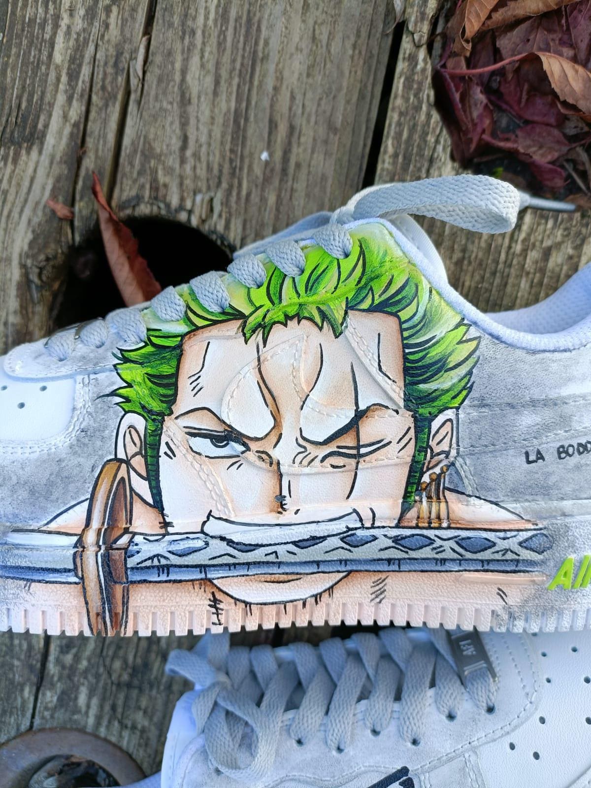 Hand Painted Leather Shoes NIKE Air Force 1 One Piece Manga Monkey