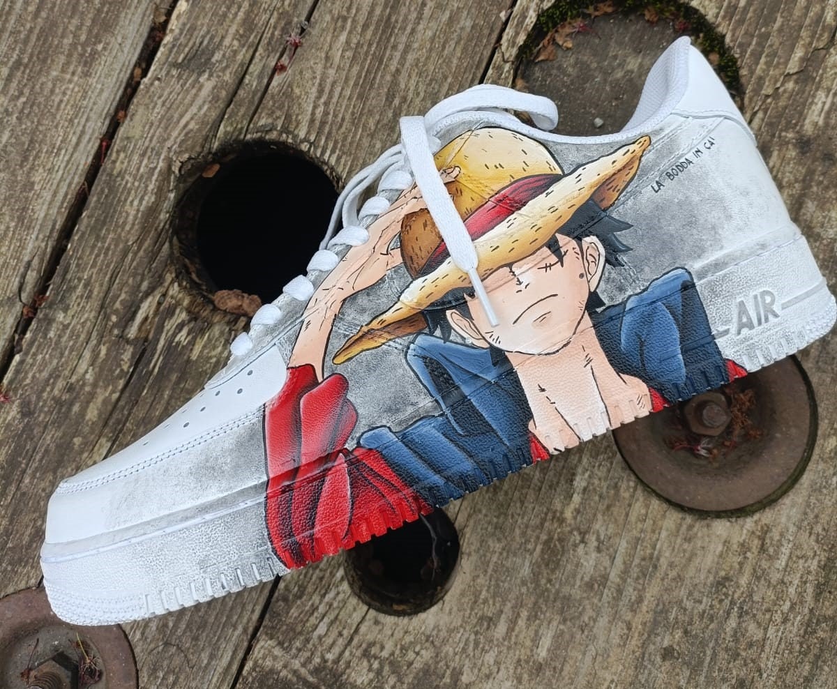 Hand-painted Leather Shoes NIKE Airforce 1 ONE PIECE Comics Manga