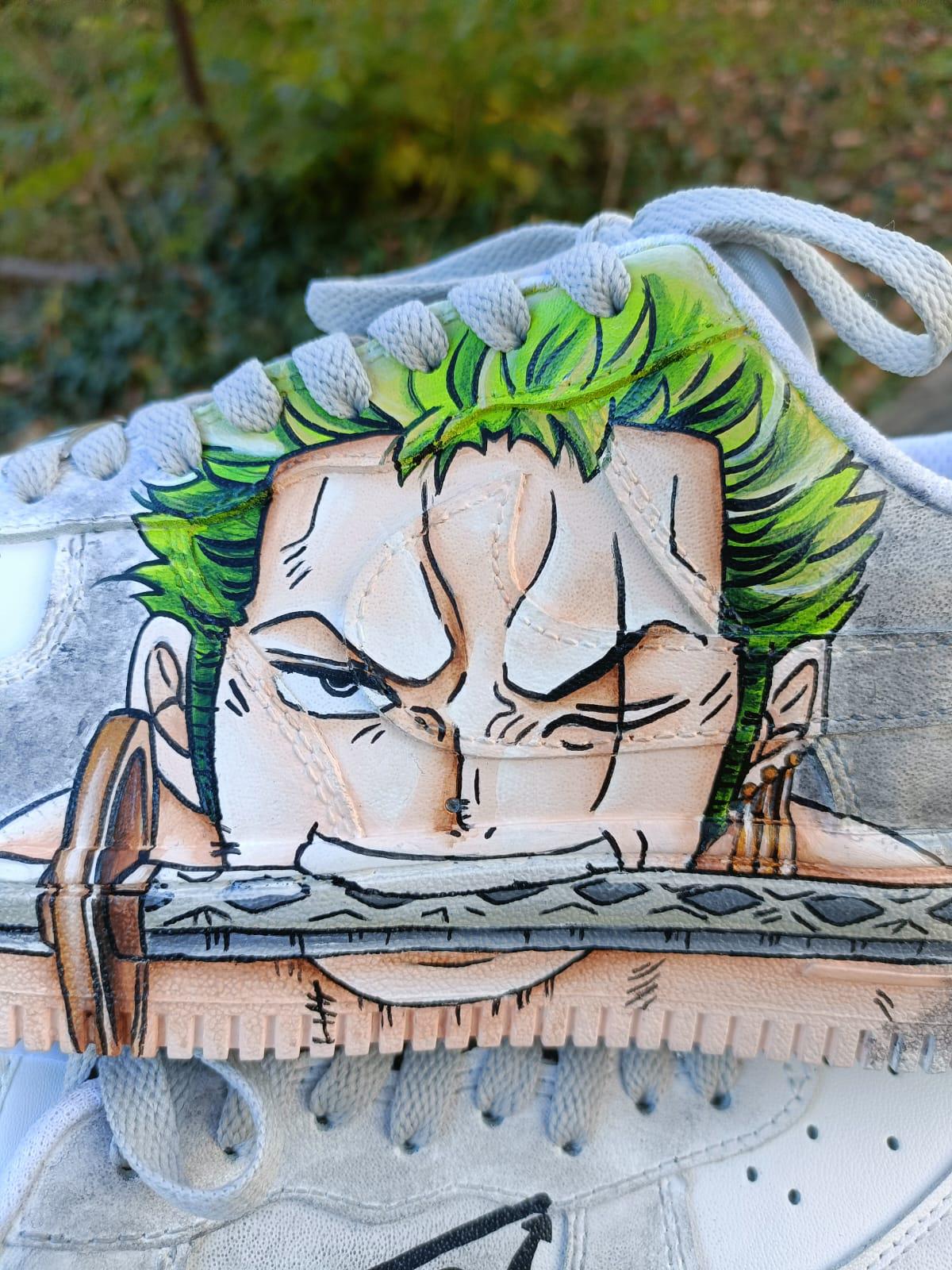 Hand-painted Leather Shoes NIKE Air Force 1 One Piece Manga Monkey