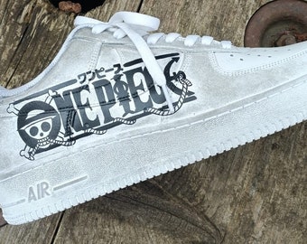 Hand Painted Leather Shoes NIKE Air Force One piece manga Monkey comics  Luffy