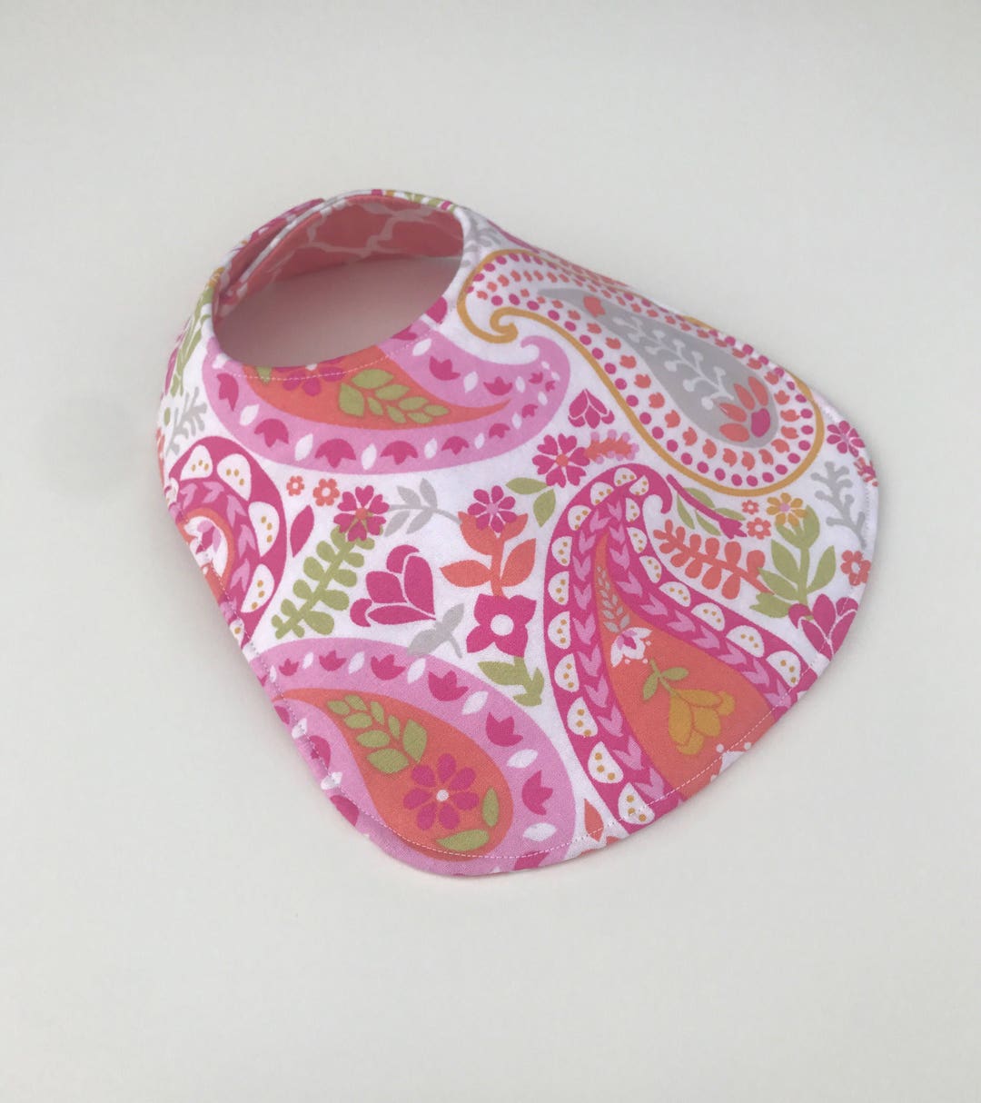 221 Reversible Baby Bib for Baby Girl Flower Bib Baby Girl Etsy UK