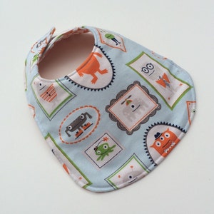 025 Reversible Baby Bib for Baby Boy - Monster Baby Bib- Baby Boy - Baby Bib - Monster Bib