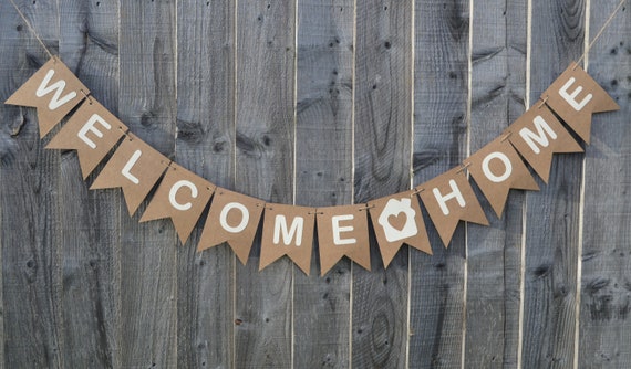 Welcome Home Banner,Home Party Sign with A bunch of