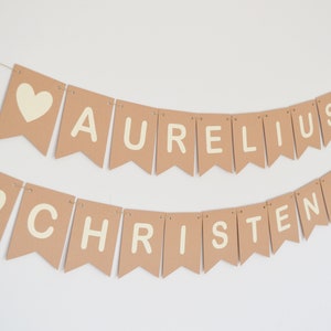 Personalised christening decoration Personalized Christening bunting Baptism banner New baby Custom decoration Baby boy Baby girl Bunting image 2
