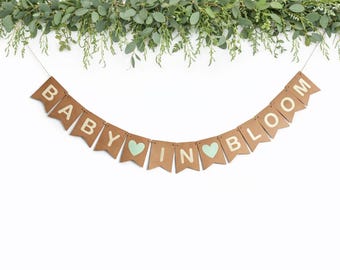 Baby in Bloom, Baby Shower Bunting, New Baby Banner, Party Decoration
