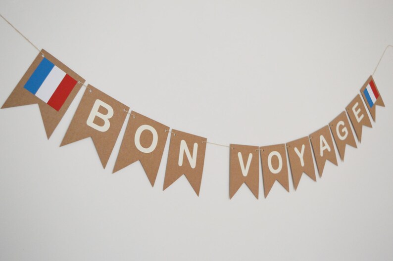 Bon Voyage Good Bye Banner French Flag Farewell Good Luck Etsy