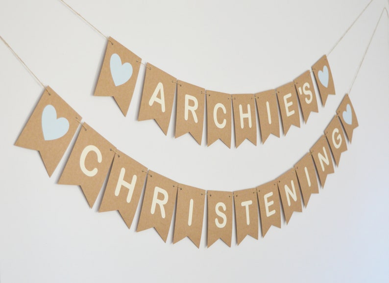 Personalised christening decoration Personalized Christening bunting Baptism banner New baby Custom decoration Baby boy Baby girl Bunting image 1