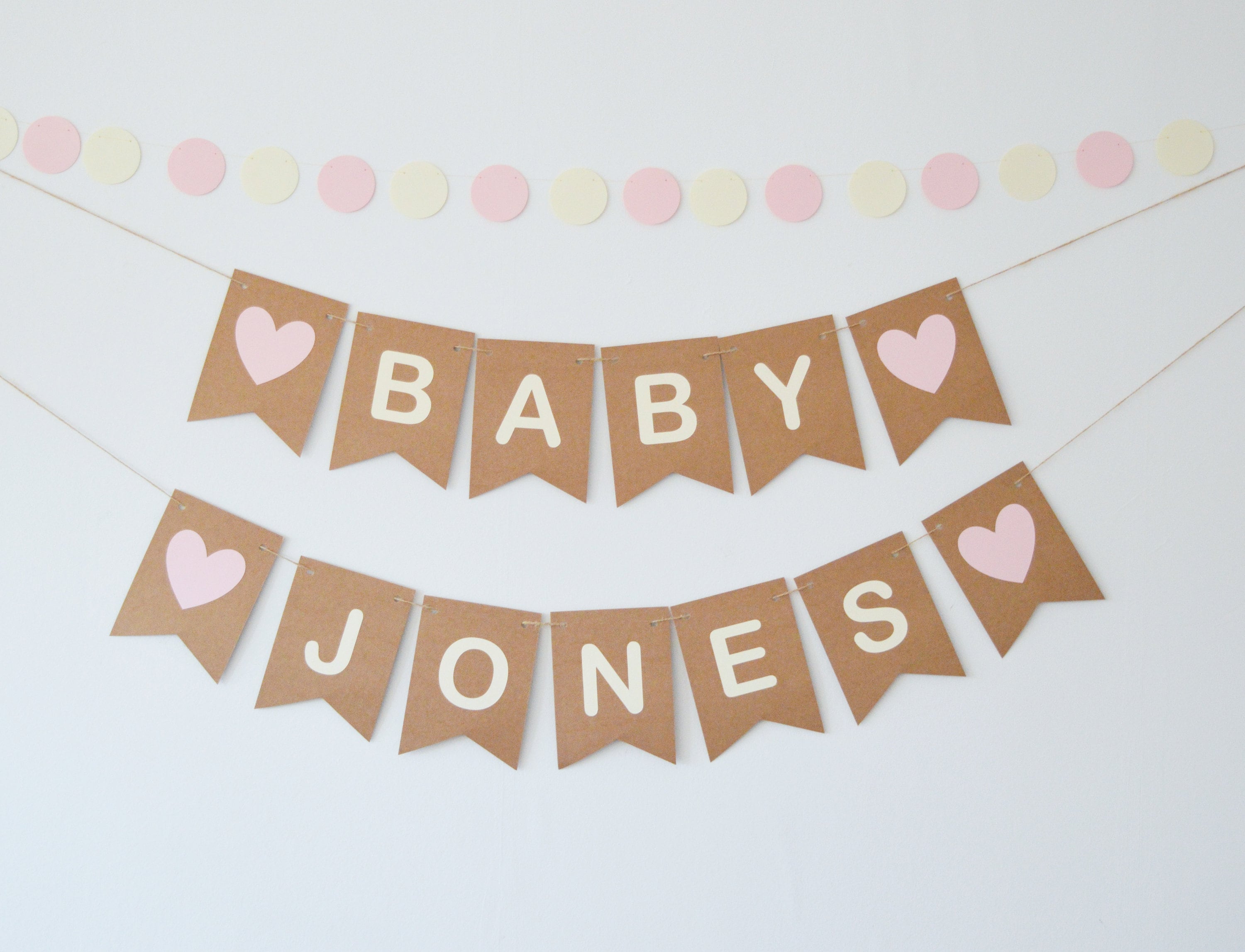 Personalised New Baby Arrival/Announcement PHOTO Bunting/Banner Party Decor Pink