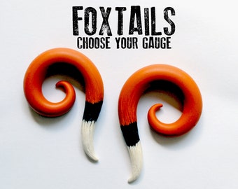 Foxtail Earrings For Stretched Lobes - Fake, 4g, 2g, 0g, 00g, 7/16", 1/2", 9/16", 5/8", 11/16" - Gauges - Gauged