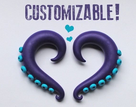 Gauged 58 78 00g 916 2g 34 1 Octopus Tentacle Earrings For Stretched Lobes 0g Fake 1116 Gauges 12 716