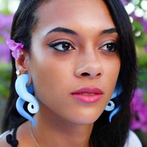 Tsunami Gauges Handmade From Polymer Clay - Fake, 2g, 0g, 00g, 7/16&quot;, 1/2&quot;, 9/16&quot;, 5/8&quot;, 11/16&quot;,  3/4&quot;  - Gauged Earrings