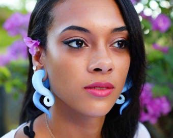 Tsunami Gauges Handmade From Polymer Clay - Fake, 2g, 0g, 00g, 7/16", 1/2", 9/16", 5/8", 11/16",  3/4"  - Gauged Earrings