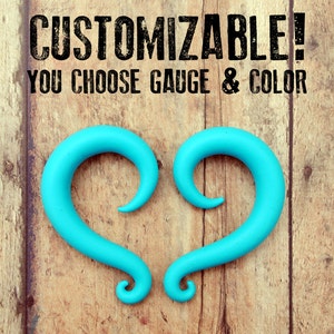 Simple Turquoise Hanger Earrings for Stretched Lobes - Fake, 4g, 2g, 0g, 00g, 7/16&quot;, 1/2&quot;, 9/16&quot;, 5/8&quot;, 11/16&quot;,  3/4&quot; - Gauges - Gauged