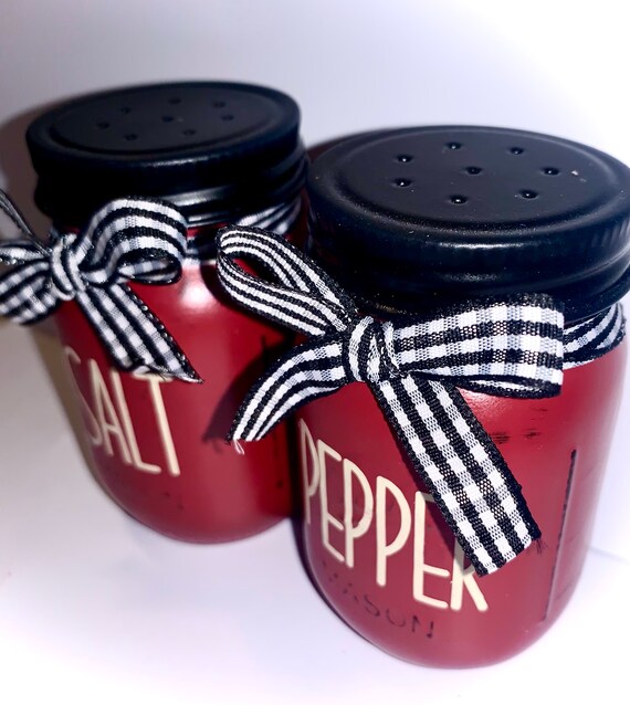 Salt & Pepper Shakers Dining Table Hand Painted Farmhouse Kitchen Salt