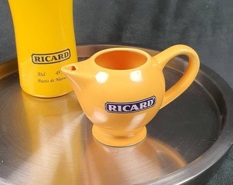 リカール｜リカール パスティス用 小さな黄色の陶器製ウォーターピッチャー｜ヴィンテージ ビストロ フランス製 1990年