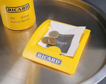 RICARD | Advertising yellow plastic tip dish for Pastis RICARD | French vintage barware 2000s