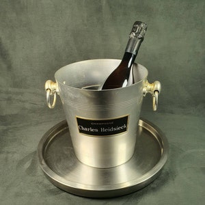 Charles HEIDSIECK |   Charles HEIDSIECK aluminium champagne-emmer met ringvormige handgrepen | Vintage Champagne Gemaakt in Frankrijk