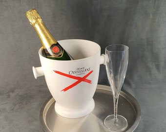 De CASTELLANE | French Champagne DE CASTELLANE white bucket  | Epernay France | Champagne de Castellane Reims France Vintage