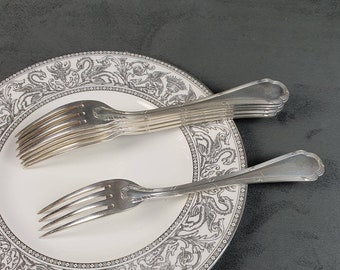 Lot De 12 Couteaux De Table Argentés - Style Louis XV Rocaille - 25,5 Cm