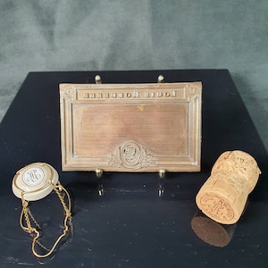 ROEDERER |  RARE ancienne Matrice d'imprimerie étiquette Champagne  Louis ROEDERER  en laiton   | vintage Reims Made in France