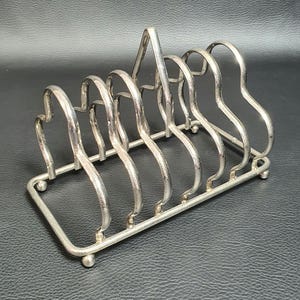 6 TOASTS | Vintage silver metal toast rack | Capacity of 6 toasts | Tableware Made in France 1970