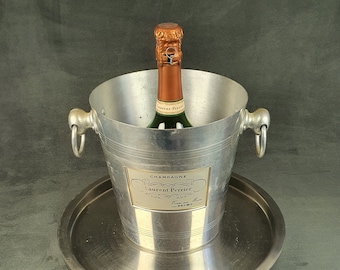 LAURENT PERRIER | Cubo de champán de aluminio con asas de anillo Laurent Perrier | Champán vintage Francia 1990