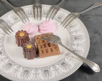 Service of 6 silver plated cake forks | Vintage Made in France 1960