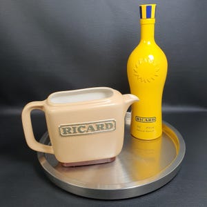 RICARD | Large Brown Ceramic Water Pitcher of Pastis RICARD |  23.6 oz | French Barware Vintage Made in France 1990