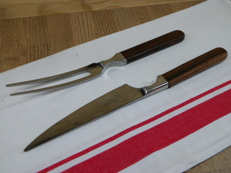 Carving Set Fork and Knife With Rosewood Handle Solingen Etsy