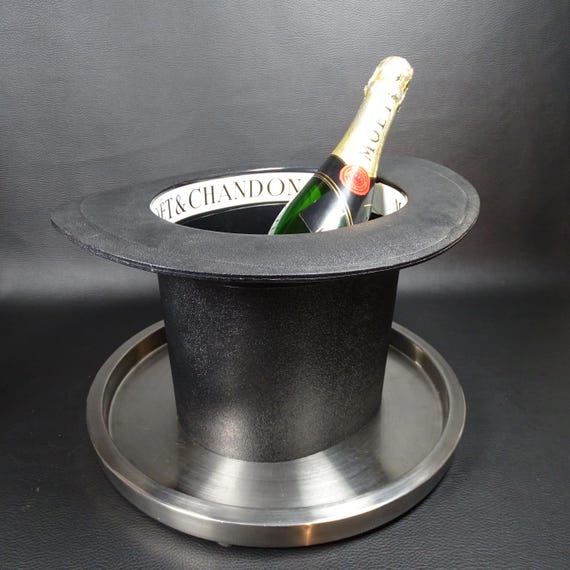 Seau à champagne Moët & Chandon, seau à glace en plastque argenté avec