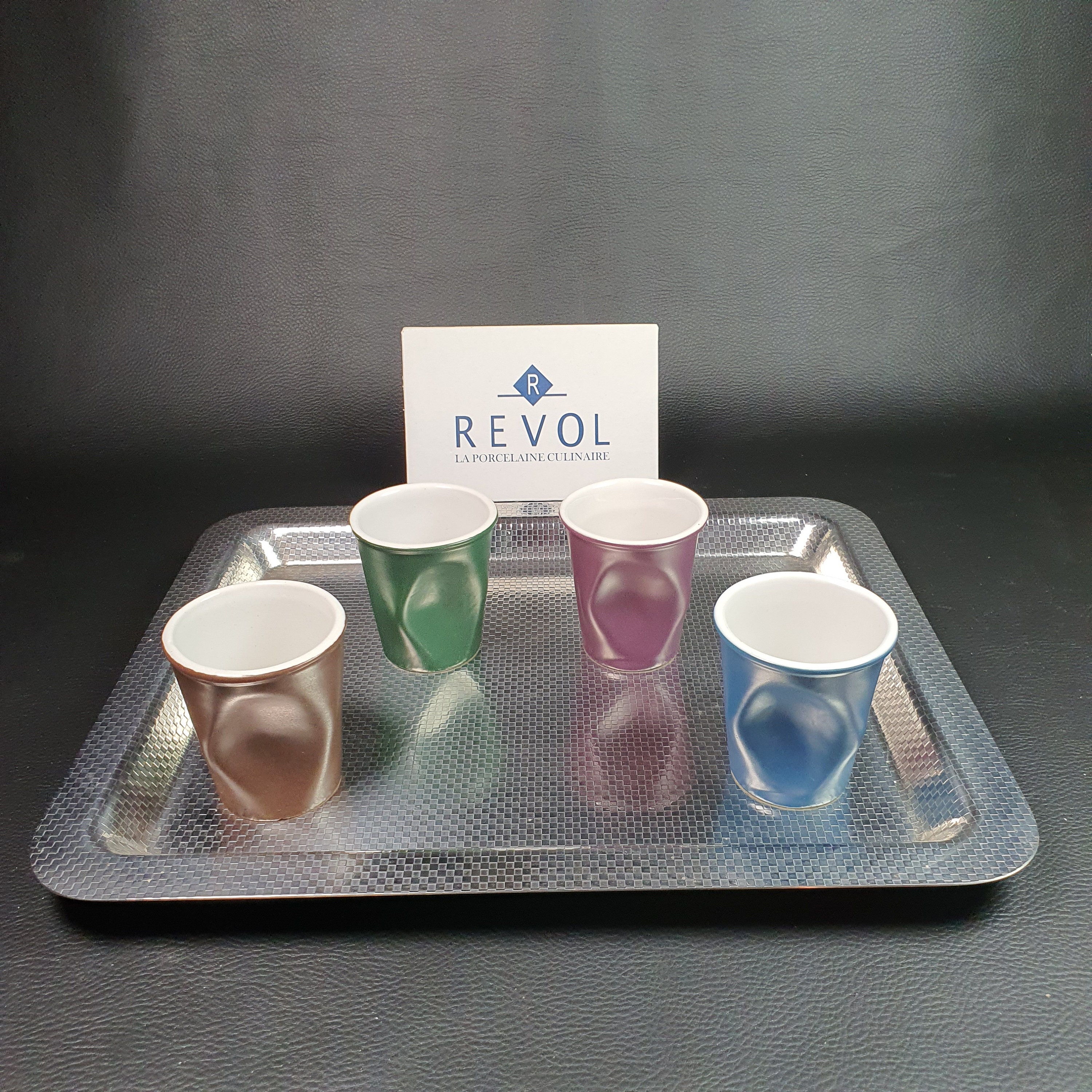REVOL 4 tazas de cafe 8 cl Taza Espresso arrugado coleccion porcelana REVOL Made in France Vintage Etsy Espana