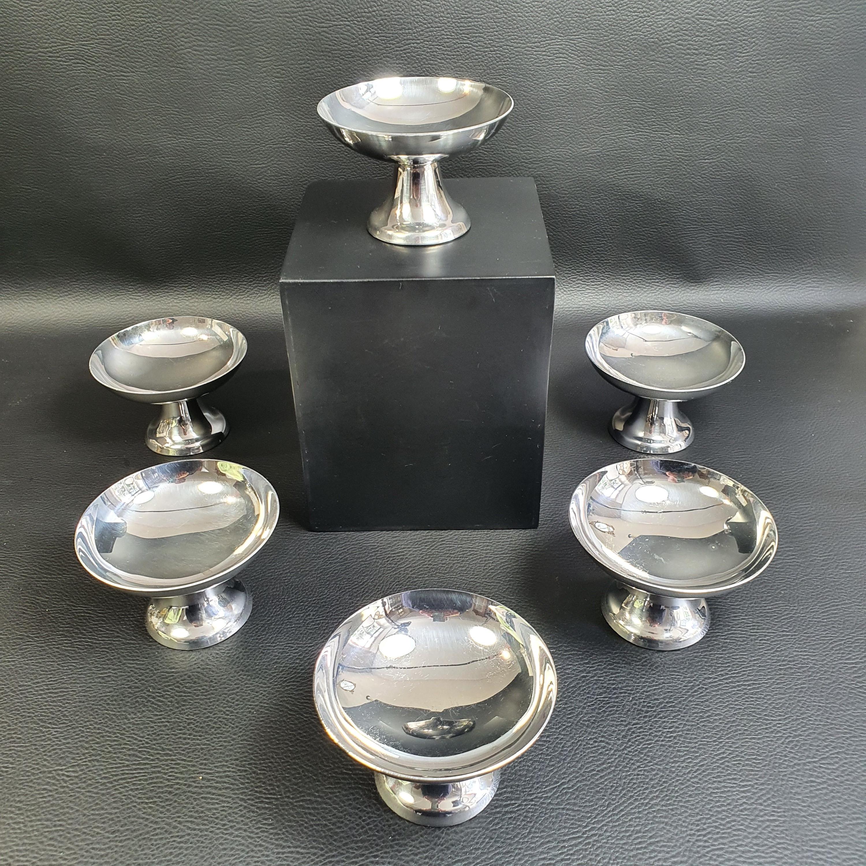 Lot De 6 Coupes à Glace Vintage Inox Avec Cuillères - E.inox.D - Avec Boîte