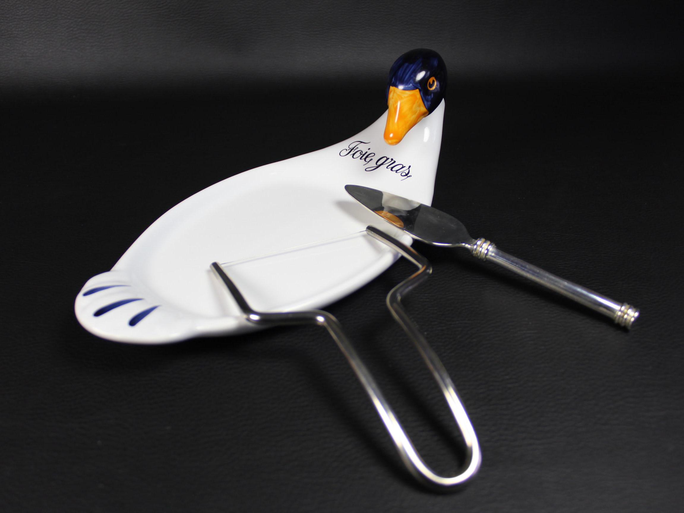 Plat de Service Tête d'Oie/Canard en Grès Vintage –Assiette