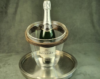 JACQUART | French Champagne bucket Jacquart | Reims FRANCE. Original Cooler with Wenge by Champagne  JACQUART