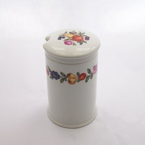 PARIS | High covered china jar by Porcelaine de Paris &quot;Les 4 saisons&quot; decor round of fruits and flowers  4 seasons jar Made in France