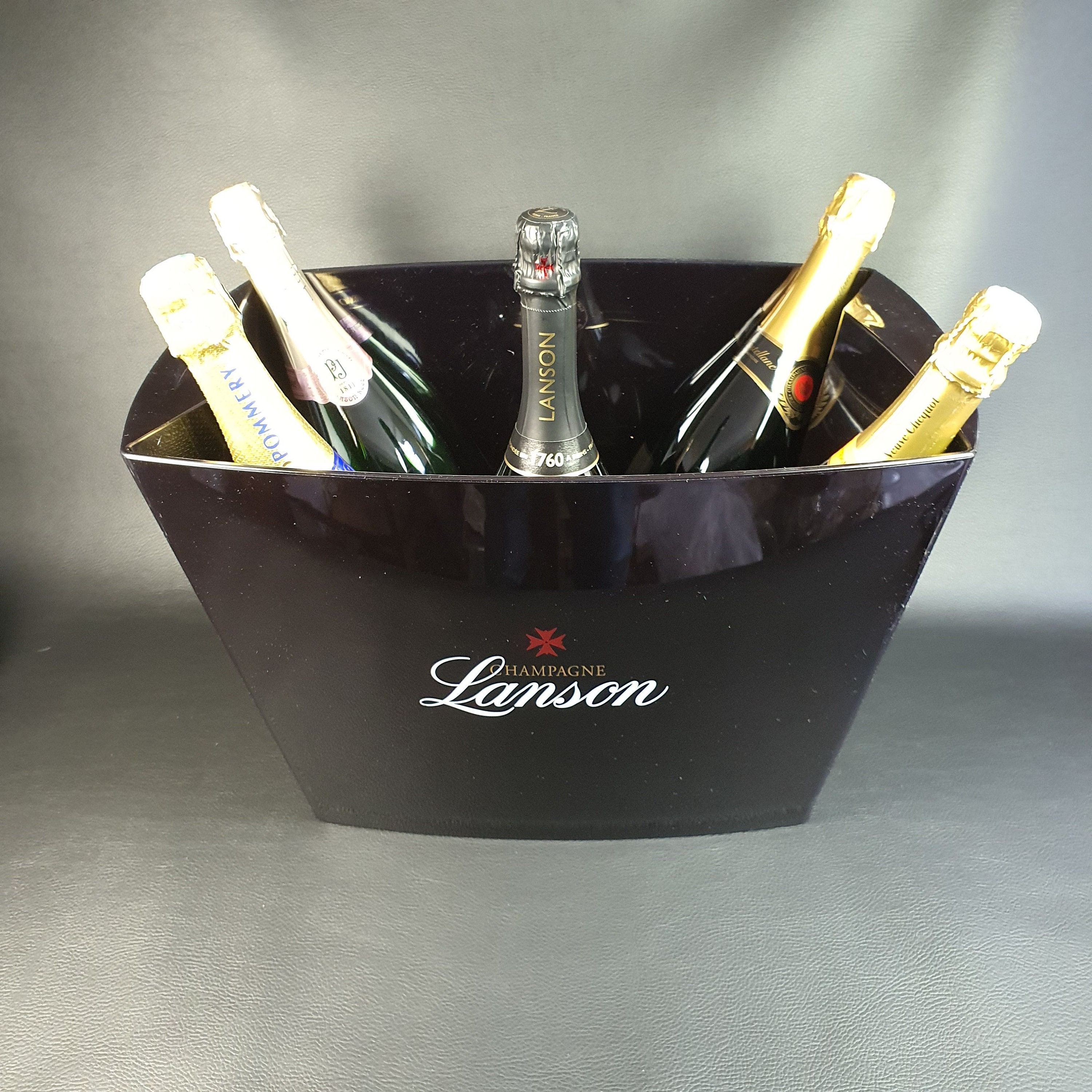 Grand seau à champagne rafraichisseur vintage en laiton doré et nacre Blanc/Doré Laiton/Nacre