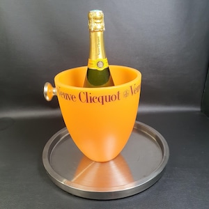 VEUVE CLICQUOT -  champagne bucket  Clicquot yellow plastic bucket vintage  Made in France