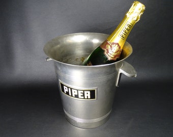 PIPER-HEIDSIECK | Piper-Heidsieck versilberter Champagnerkübel mit Griffen | Champagner REIMS Jahrgang Hergestellt in Frankreich 1970