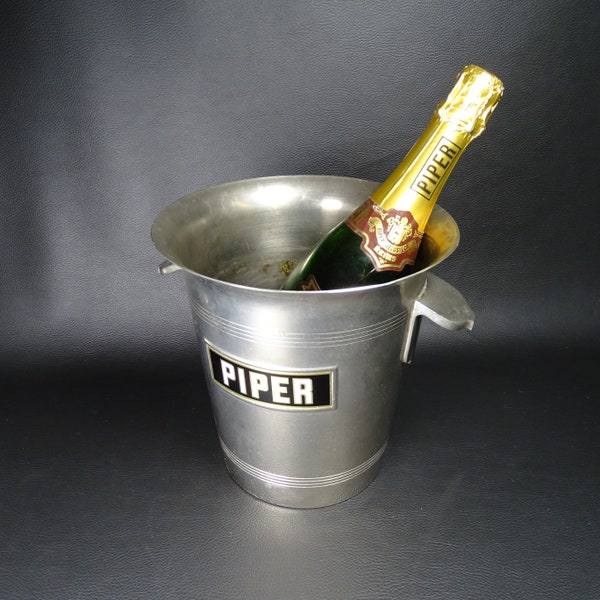 PIPER-HEIDSIECK | Piper-Heidsieck silver-plated champagne bucket with handles | Champagne REIMS vintage Made in France 1970