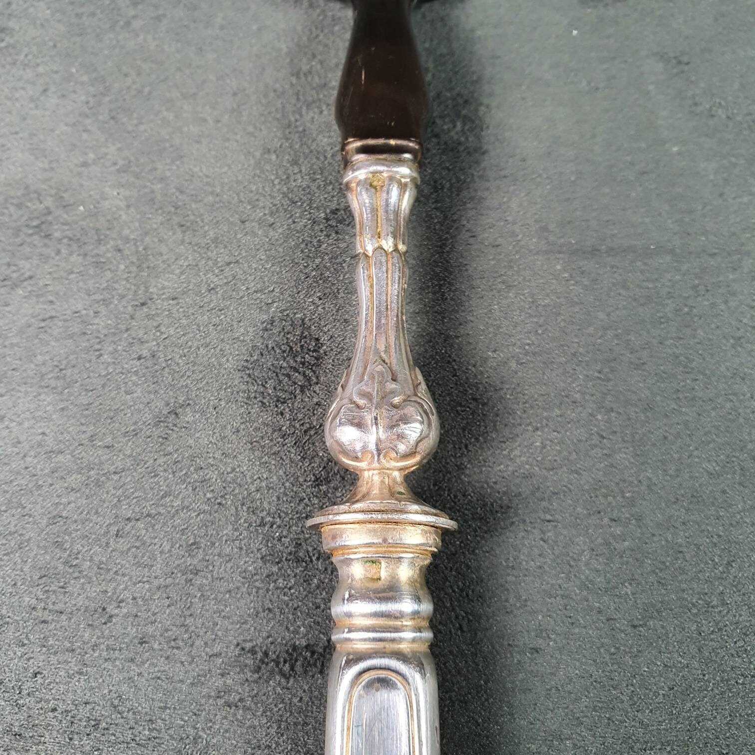 ANCIEN COUVERTS A Salade En Argent Fourre Xix Eme Decor Floral #3 EUR