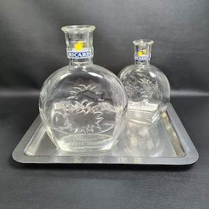 RICARD | Advertising glass water carafe for Pastis RICARD | Designers: Garouste and Bonetti | Vintage bar made in France 1970s