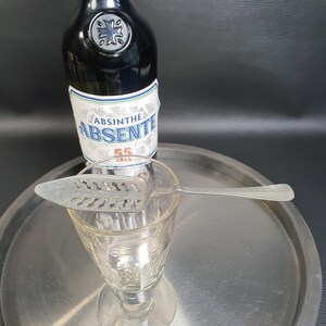 ABSINTHE | Antique French steel absinthe spoon (hallmarked) | Vintage barware Made in France 1950